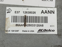 2007-2012 Chevrolet Malibu PCM Engine Control Computer ECU ECM PCU OEM P/N:12638026 Fits Fits 2007 2008 2009 2010 2011 2012 
