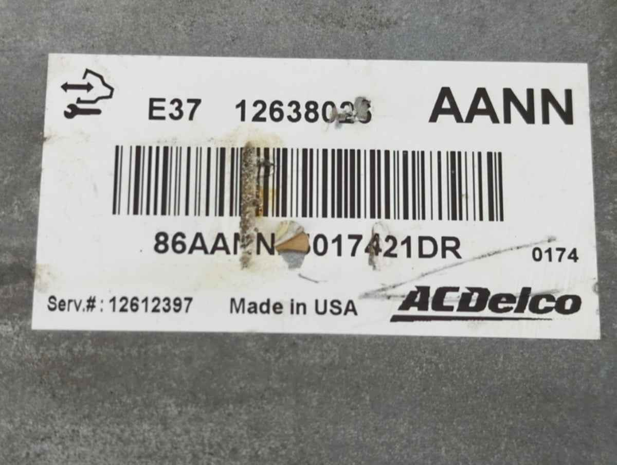 2007-2012 Chevrolet Malibu PCM Engine Control Computer ECU ECM PCU OEM P/N:12638026 12612397 Fits OEM Used Auto Parts - Oemu