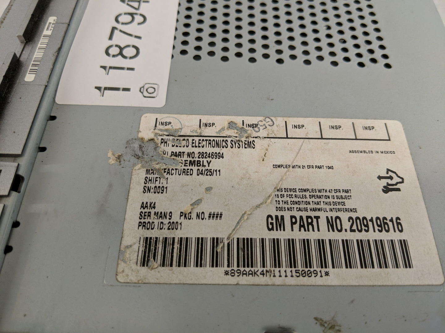 2009-2012 Chevrolet Malibu Radio AM FM Cd Player Receiver Replacement P/N:28246994 Fits Fits 2009 2010 2011 2012 OEM Used Au