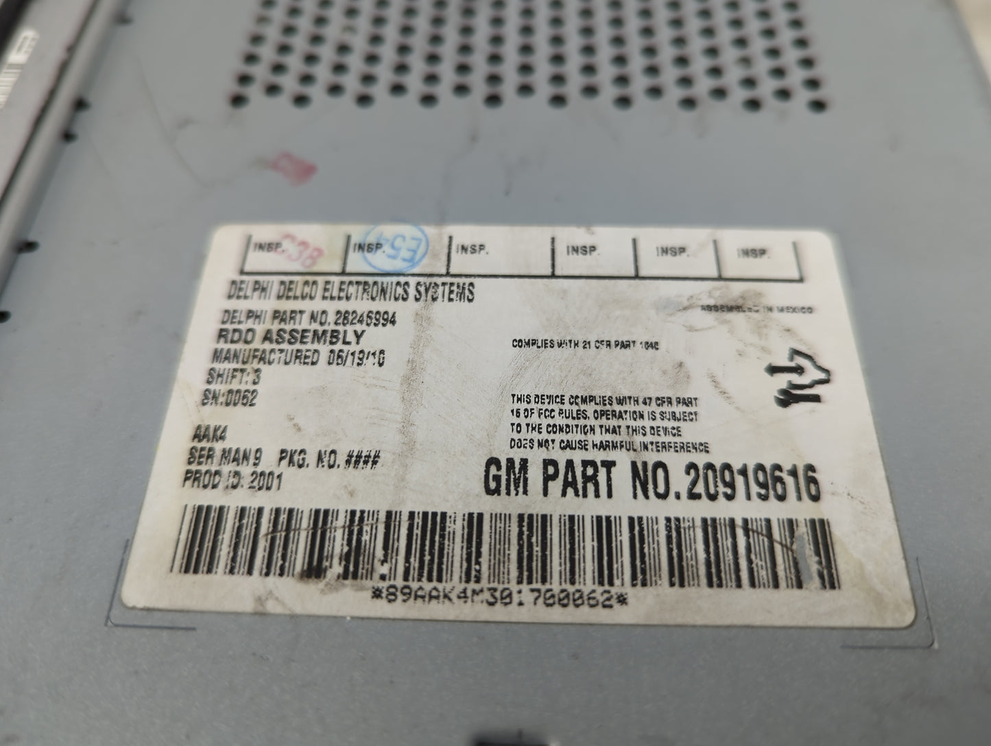 2009-2012 Chevrolet Malibu Radio AM FM Cd Player Receiver Replacement P/N:20919616 Fits Fits 2009 2010 2011 2012 OEM Used Au