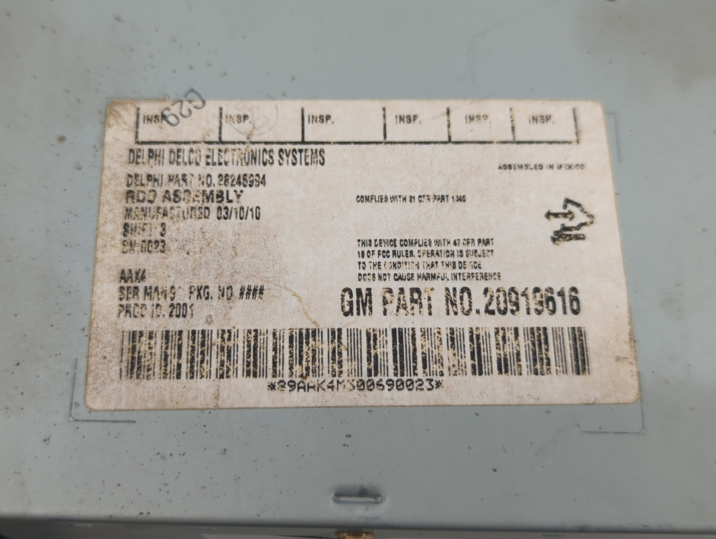 2009-2012 Chevrolet Malibu Radio AM FM Cd Player Receiver Replacement P/N:20919616 Fits Fits 2009 2010 2011 2012 OEM Used Au