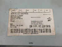 2009-2012 Chevrolet Malibu Radio AM FM Cd Player Receiver Replacement P/N:20919616 Fits Fits 2009 2010 2011 2012 OEM Used Au