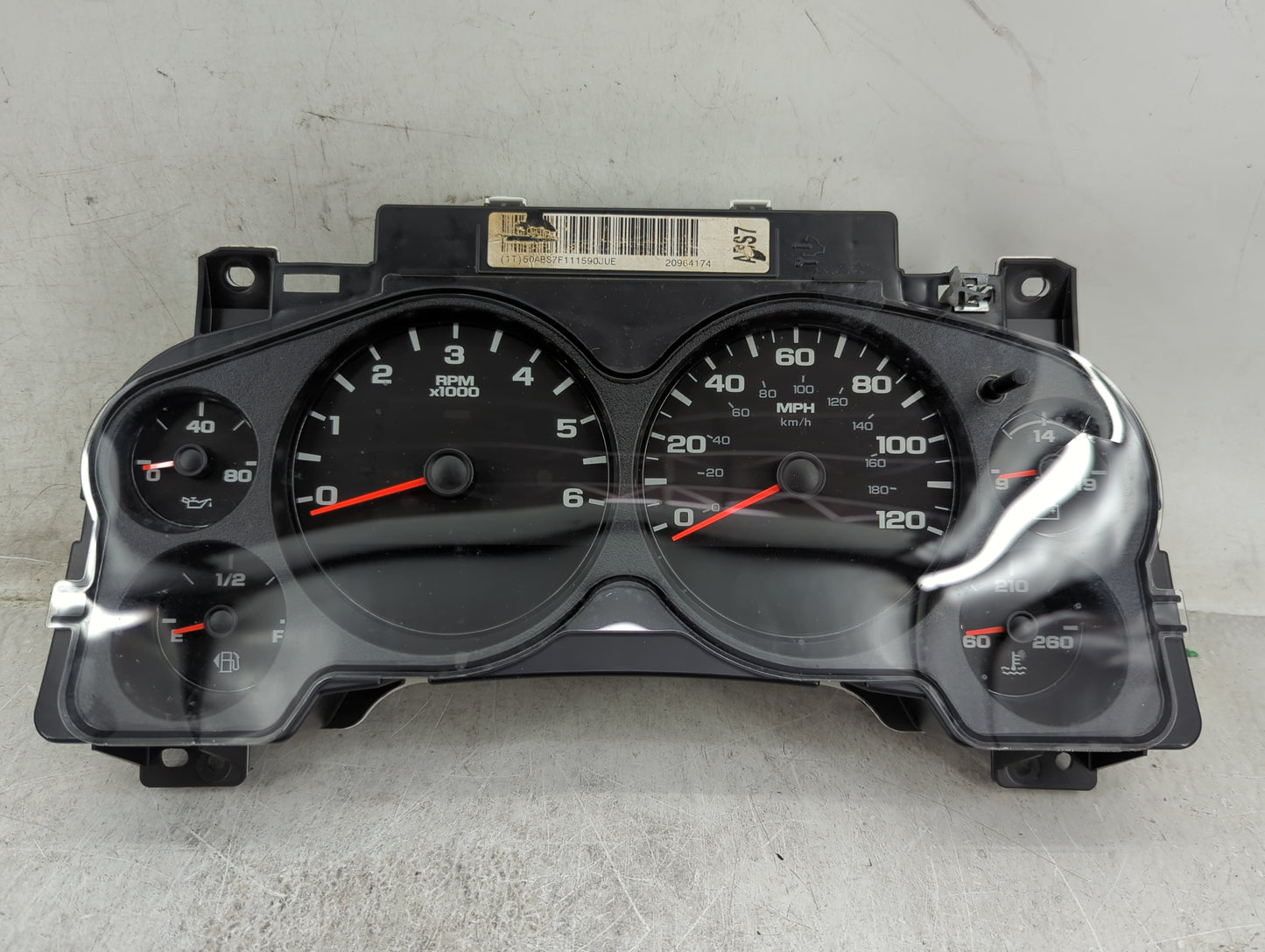2008-2013 Chevrolet Silverado 1500 Instrument Cluster Speedometer Gauges P/N:25533801159HSCV 6031615 Fits OEM Used Auto Part