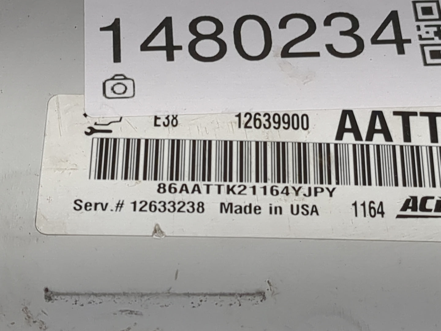 2010-2013 Chevrolet Silverado 1500 PCM Engine Control Computer ECU ECM PCU OEM P/N:12639900 12633238 Fits OEM Used Auto Part