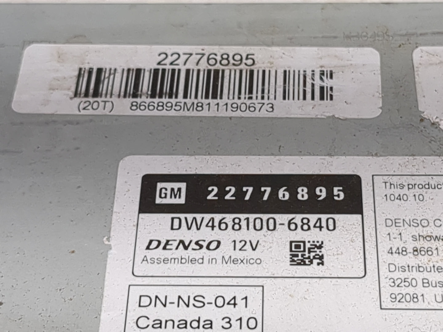 2011 Chevrolet Tahoe Radio AM FM Cd Player Receiver Replacement P/N:22776895 DW468100-6840 Fits OEM Used Auto Parts - Oemuse