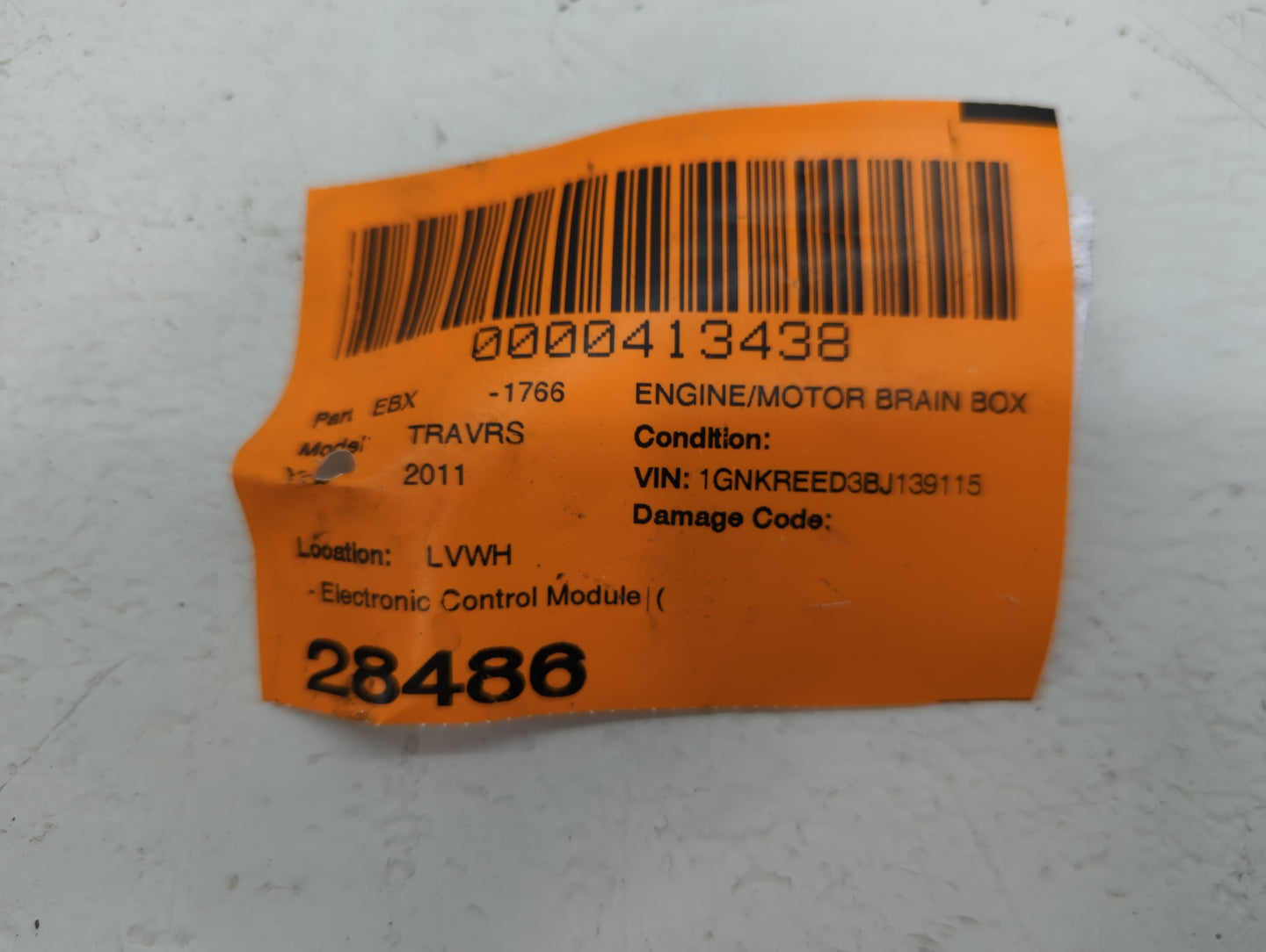2011 Chevrolet Traverse PCM Engine Control Computer ECU ECM PCU OEM P/N:E69 12635019 Fits Fits 2010 OEM Used Auto Parts - Oe