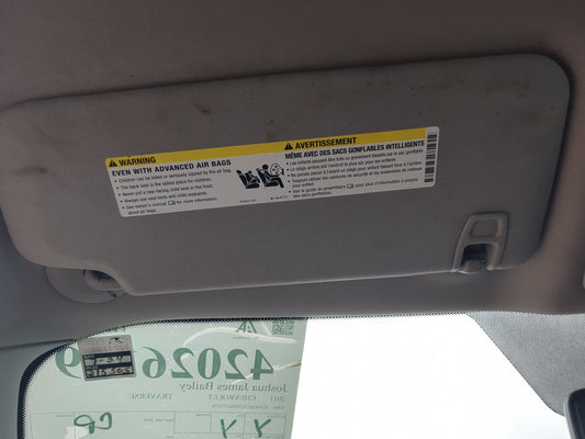 2011 Chevrolet Traverse Sun Visor Shade Replacement Driver Left Mirror Fits OEM Used Auto Parts - Oemusedautoparts1.com