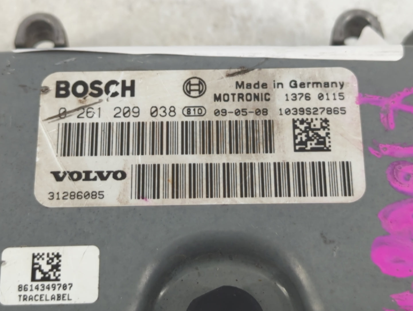 2011 Chevrolet V30 PCM Engine Control Computer ECU ECM PCU OEM P/N:0 261 209 038 Fits OEM Used Auto Parts - Oemusedautoparts