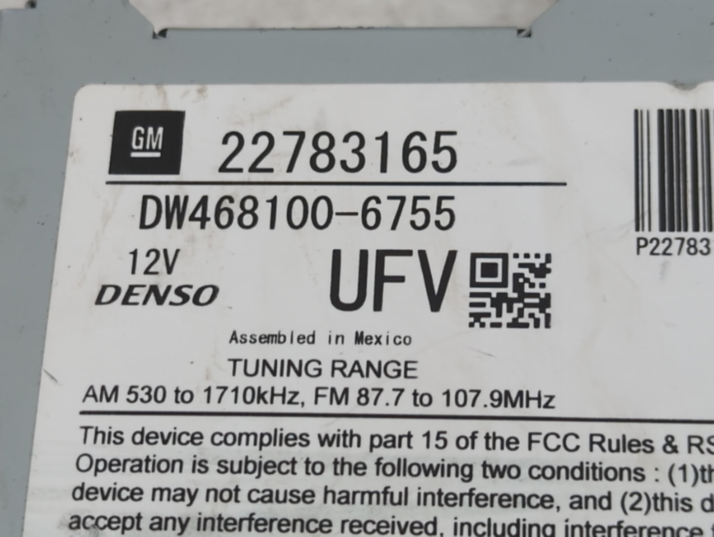 2011 Chevrolet Volt Radio AM FM Cd Player Receiver Replacement P/N:22783165 22850070 Fits OEM Used Auto Parts - Oemusedautop