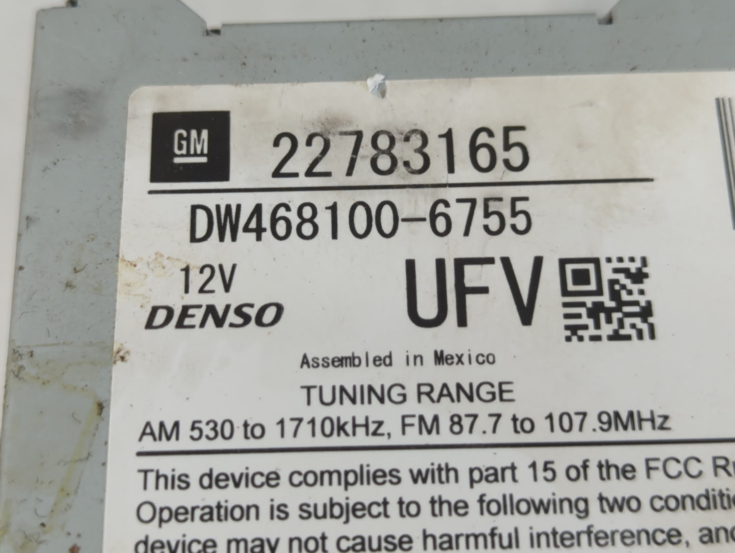 2011 Chevrolet Volt Radio AM FM Cd Player Receiver Replacement P/N:DW468100-6755 22783165 Fits OEM Used Auto Parts - Oemused