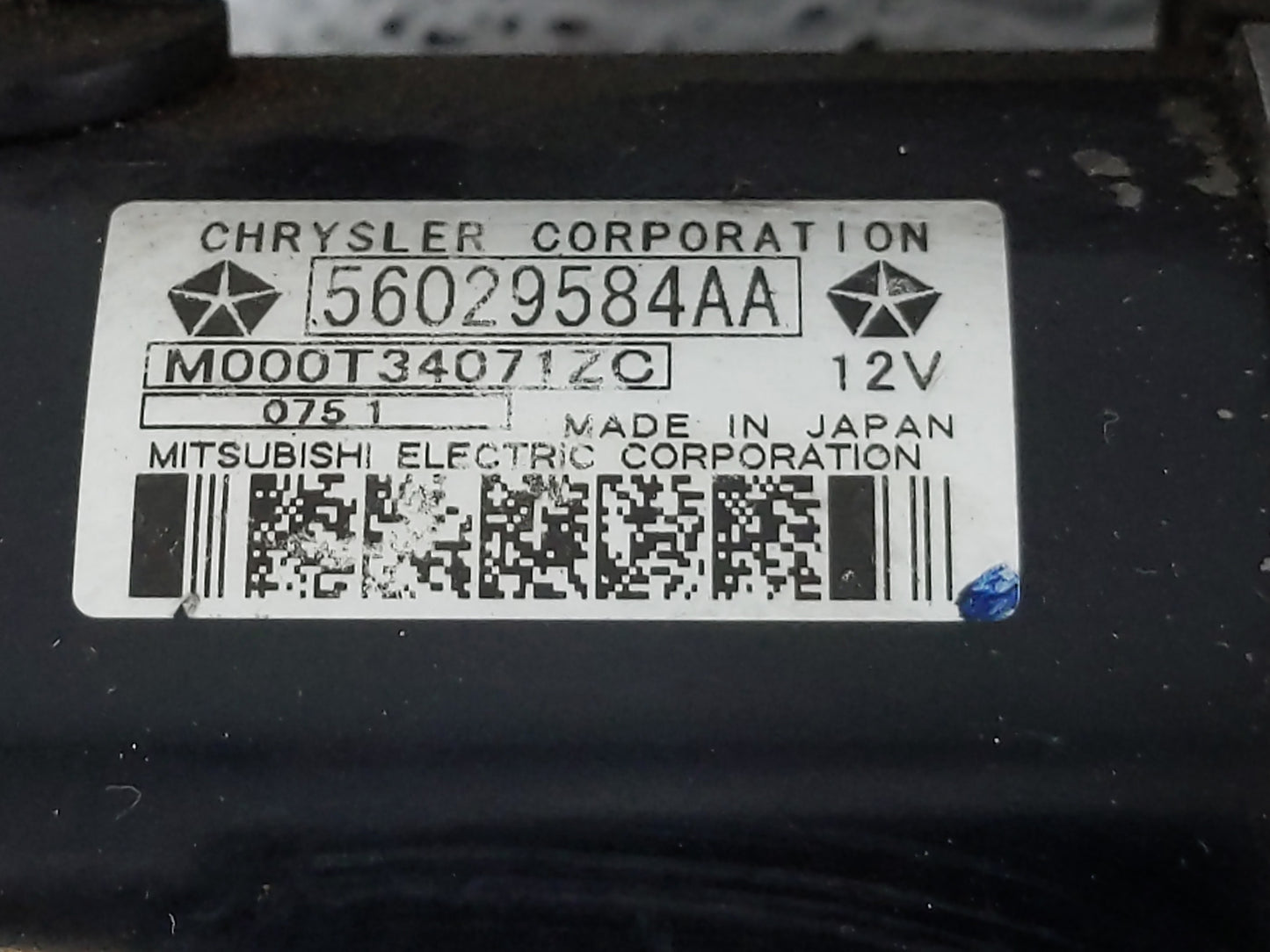 2011 Chrysler 200 Car Starter Motor Solenoid OEM P/N:56029584AA 22204 Fits OEM Used Auto Parts - Oemusedautoparts1.com