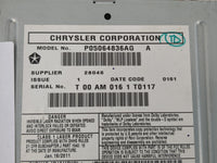 2011-2012 Chrysler 200 Radio AM FM Cd Player Receiver Replacement P/N:P05064836AG Fits Fits 2011 2012 OEM Used Auto Parts - 
