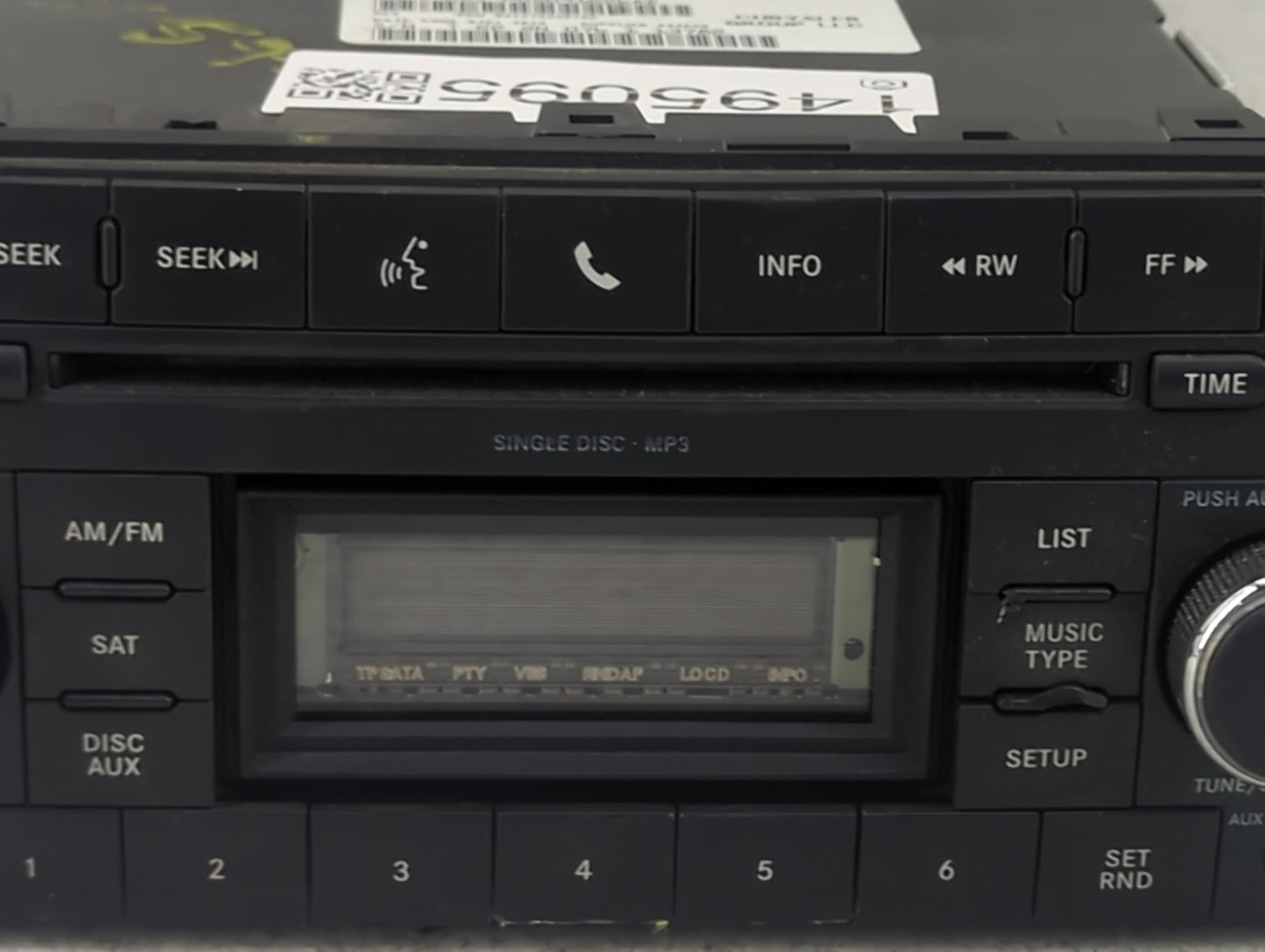 2011-2012 Chrysler 200 Radio AM FM Cd Player Receiver Replacement P/N:P05091226AD QL32FS Fits Fits 2011 2012 OEM Used Auto P