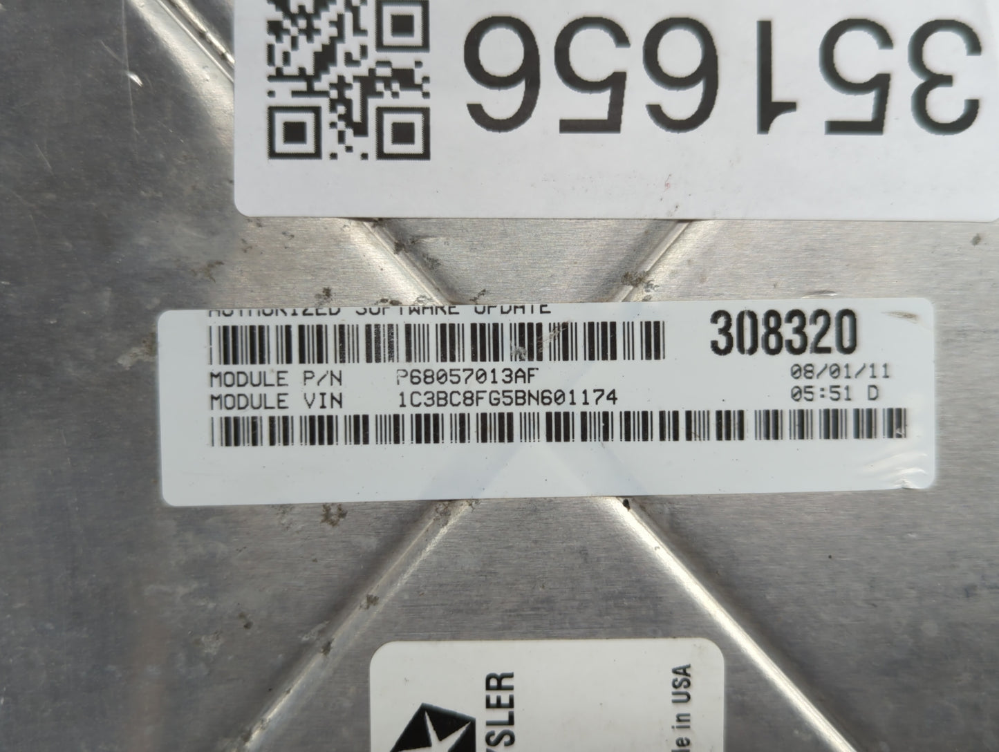 2011 Chrysler 200 PCM Engine Control Computer ECU ECM PCU OEM P/N:P68057013AF P05150628AB, P68057013AD, P68057013AC Fits OEM