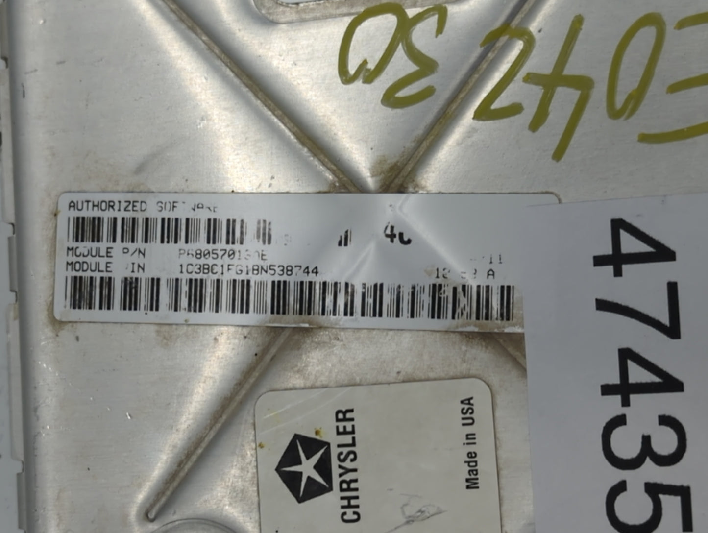 2011 Chrysler 200 PCM Engine Control Computer ECU ECM PCU OEM P/N:P05150855AC P68057013AF, P05150628AB, P68057013AD Fits OEM