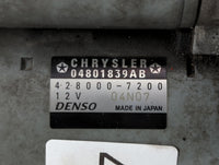 2011-2014 Chrysler 200 Car Starter Motor Solenoid OEM P/N:04801839AB Fits Fits 2011 2012 2013 2014 OEM Used Auto Parts - Oem