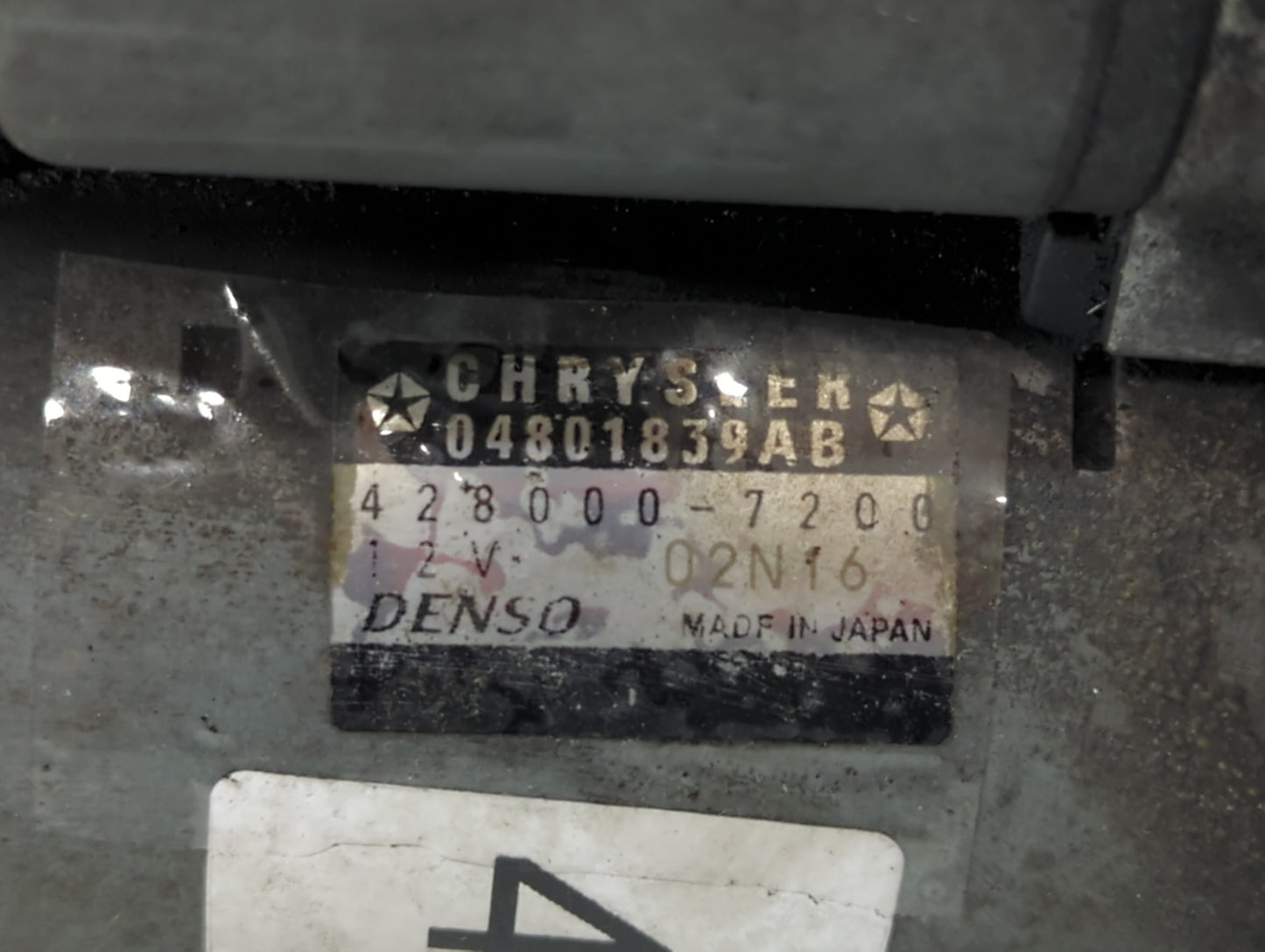 2011-2014 Chrysler 200 Car Starter Motor Solenoid OEM P/N:04801839AB Fits Fits 2011 2012 2013 2014 OEM Used Auto Parts - Oem