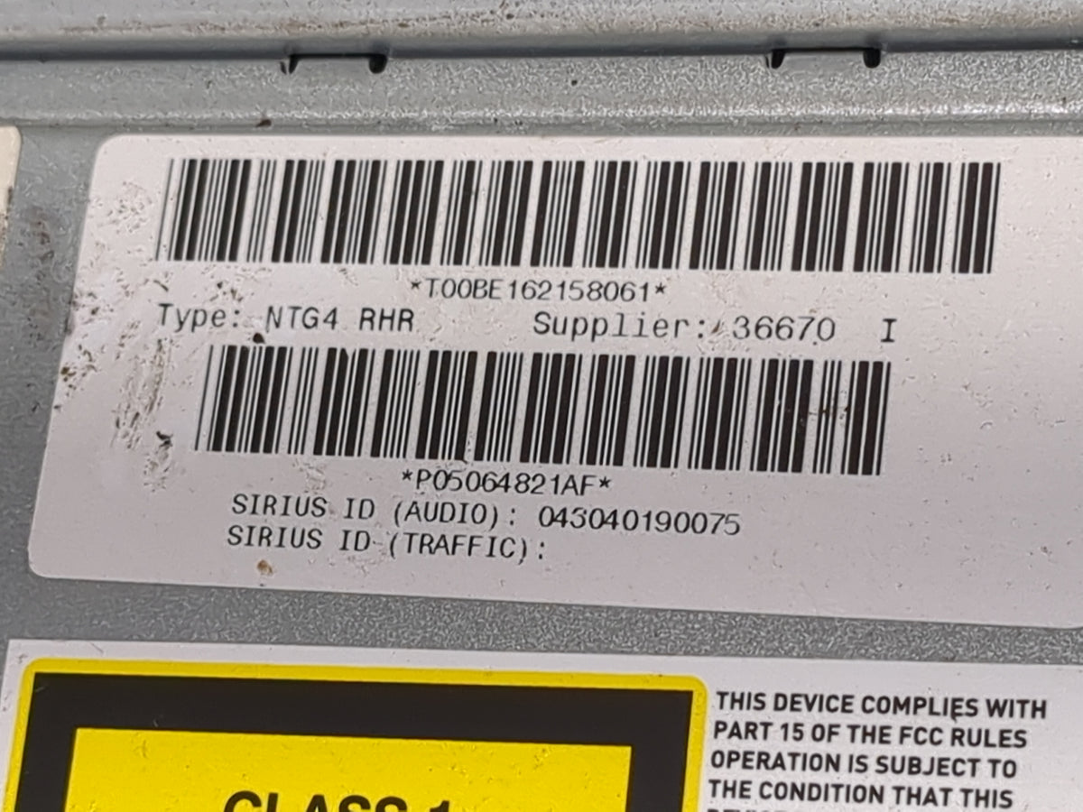 2011-2013 Chrysler 200 Radio AM FM Cd Player Receiver Replacement P/N:P05064821AF Fits Fits 2011 2013 2014 OEM Used Auto Par