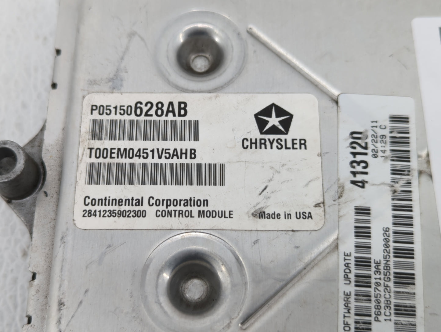 2011 Chrysler 200 PCM Engine Control Computer ECU ECM PCU OEM P/N:P05150628AB Fits OEM Used Auto Parts - Oemusedautoparts1.c
