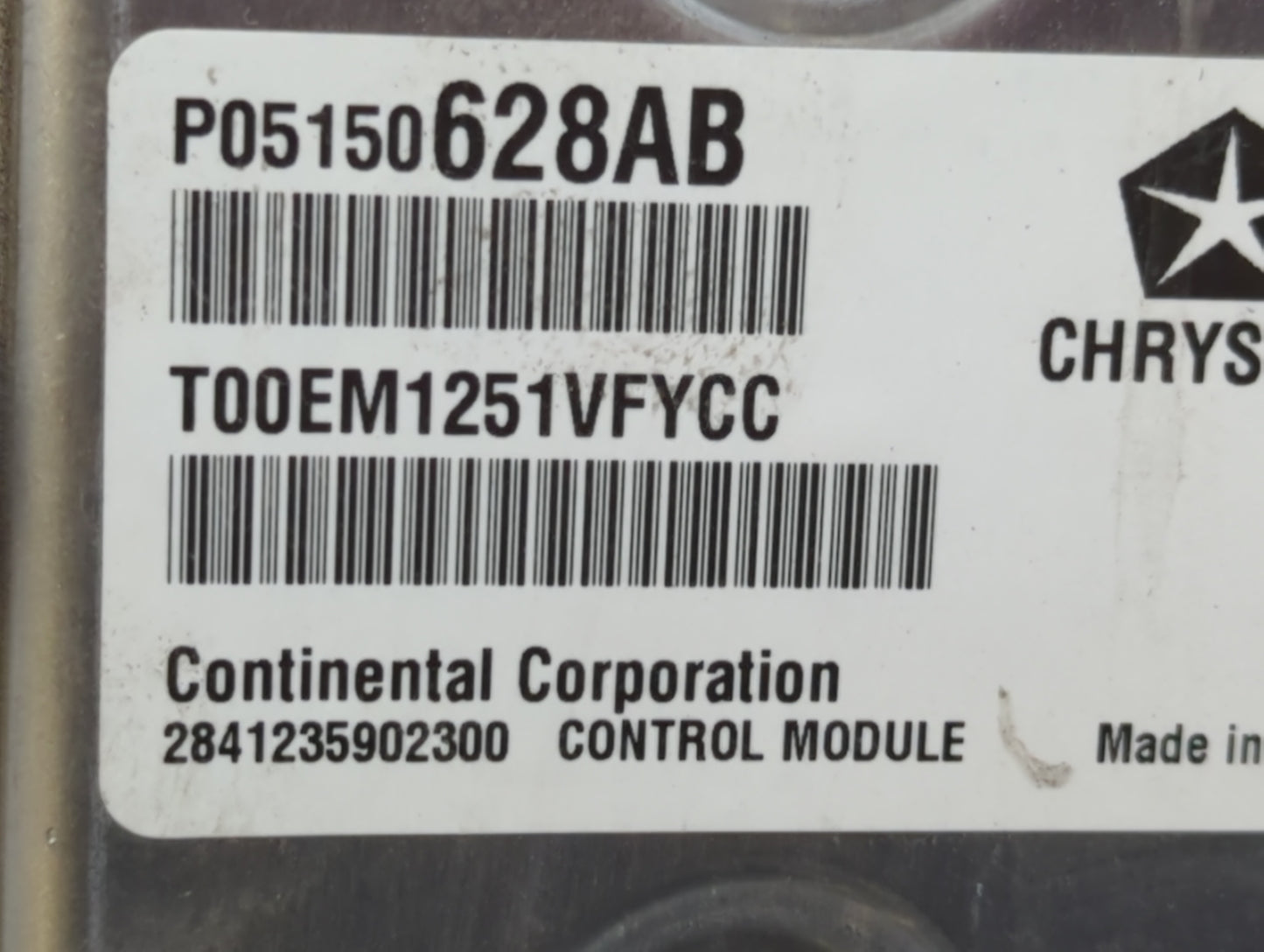 2011 Chrysler 200 PCM Engine Control Computer ECU ECM PCU OEM P/N:P05150628AB P68057013AF Fits OEM Used Auto Parts - Oemused