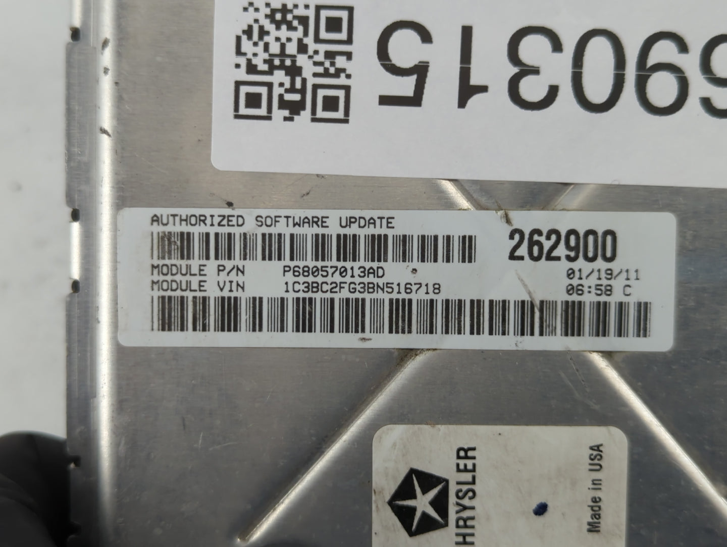 2011 Chrysler 200 PCM Engine Control Computer ECU ECM PCU OEM P/N:P68057013AD P05150628AB Fits OEM Used Auto Parts - Oemused