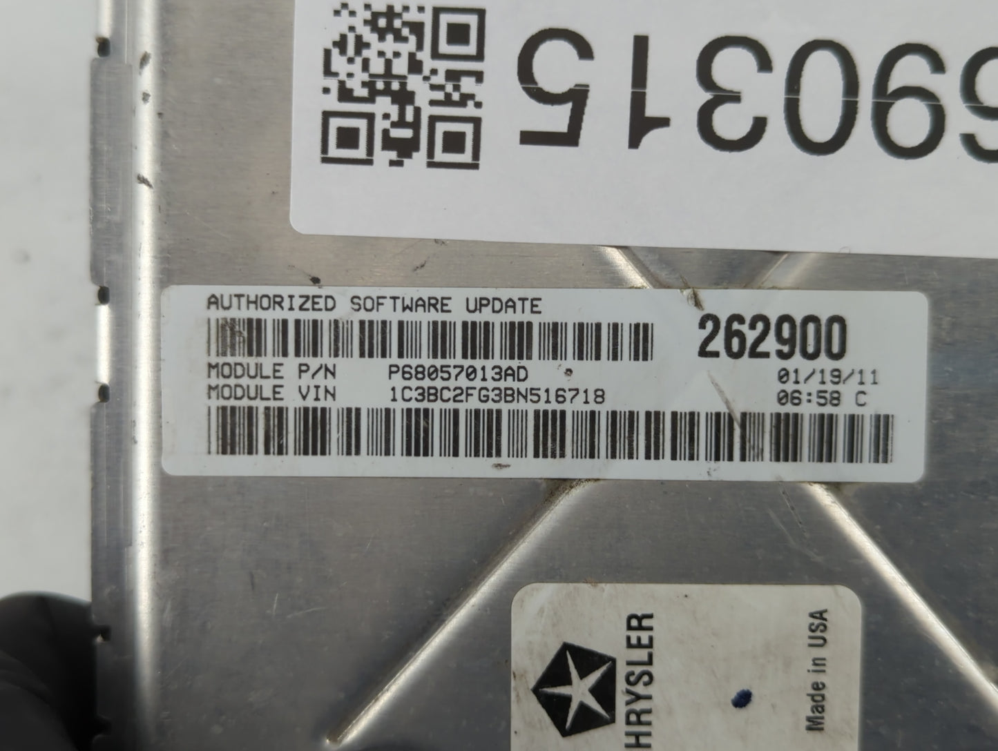 2011 Chrysler 200 PCM Engine Control Computer ECU ECM PCU OEM P/N:P68057013AD P05150628AB Fits OEM Used Auto Parts - Oemused