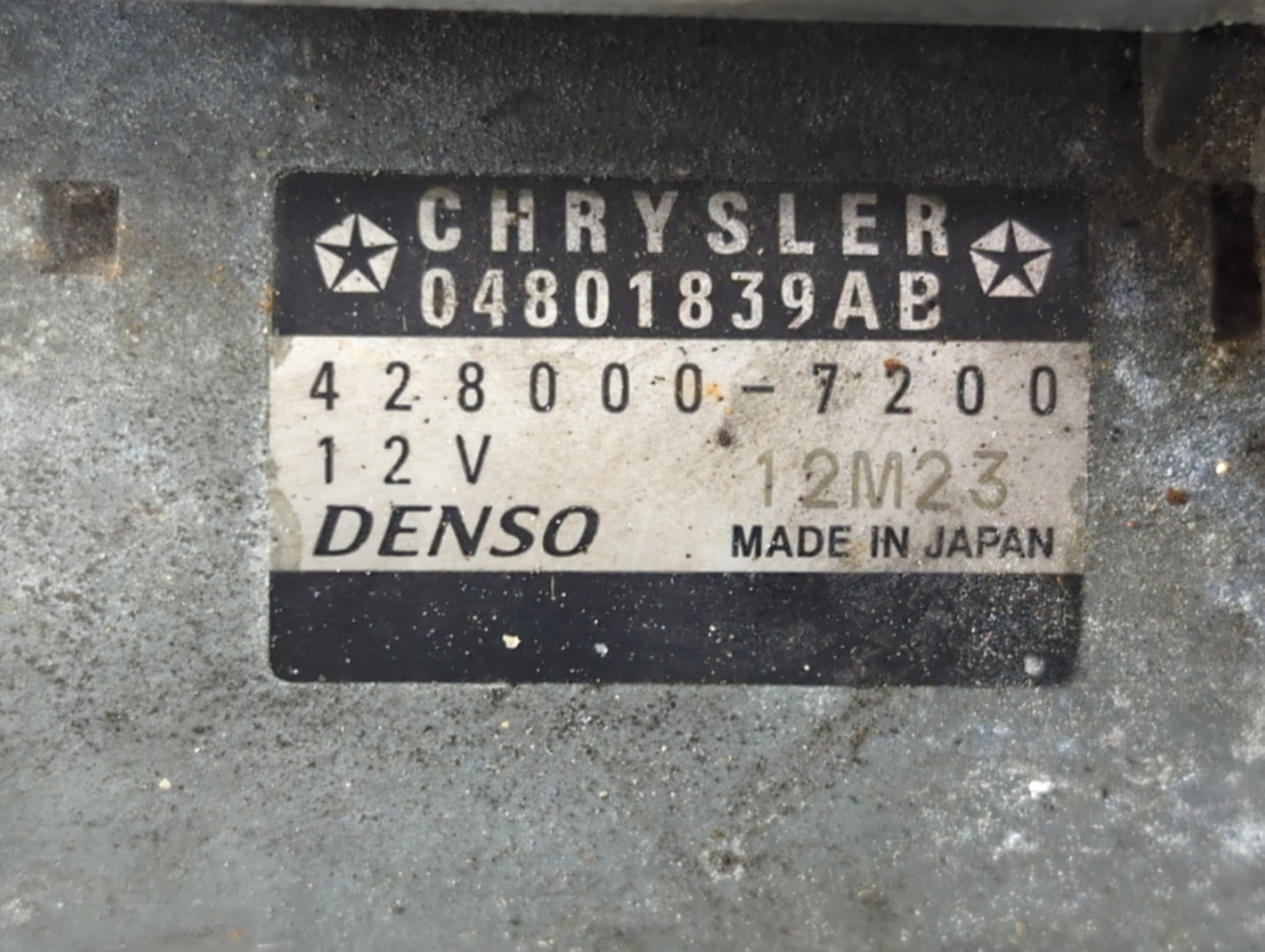 2011-2014 Chrysler 200 Car Starter Motor Solenoid OEM P/N:04801839AB Fits Fits 2011 2012 2013 2014 OEM Used Auto Parts - Oem