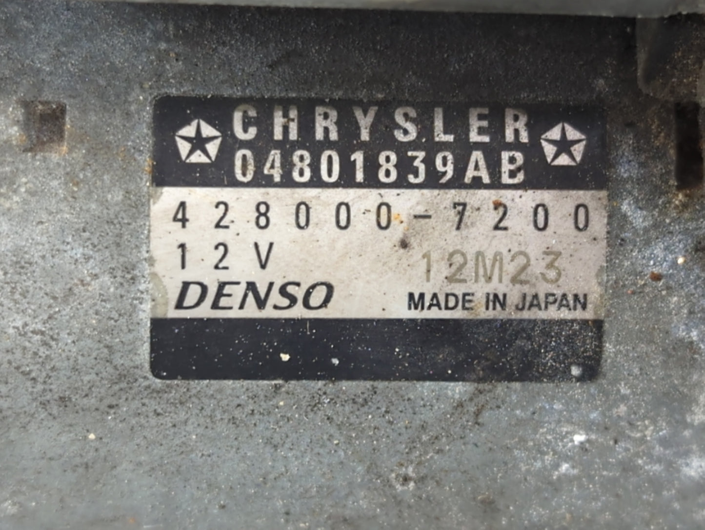 2011-2014 Chrysler 200 Car Starter Motor Solenoid OEM P/N:04801839AB Fits Fits 2011 2012 2013 2014 OEM Used Auto Parts - Oem