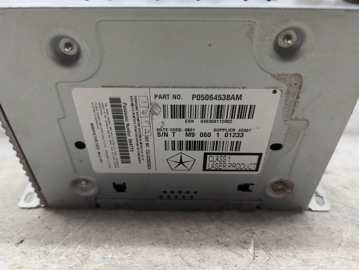 2011 Chrysler 300 Radio AM FM Cd Player Receiver Replacement P/N:P05064538AM CQ-JD06D0EX Fits OEM Used Auto Parts - Oemuseda