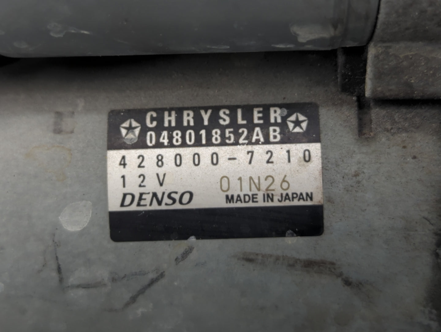 2011-2016 Chrysler 300 Car Starter Motor Solenoid OEM P/N:428000-7210 04801852AB Fits Fits 2011 2012 2013 2014 2015 2016 OEM