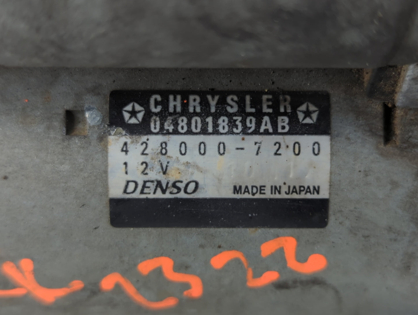 2011-2016 Chrysler Town & Country Car Starter Motor Solenoid OEM P/N:428000-7200 04801839AB Fits OEM Used Auto Parts - Oemus