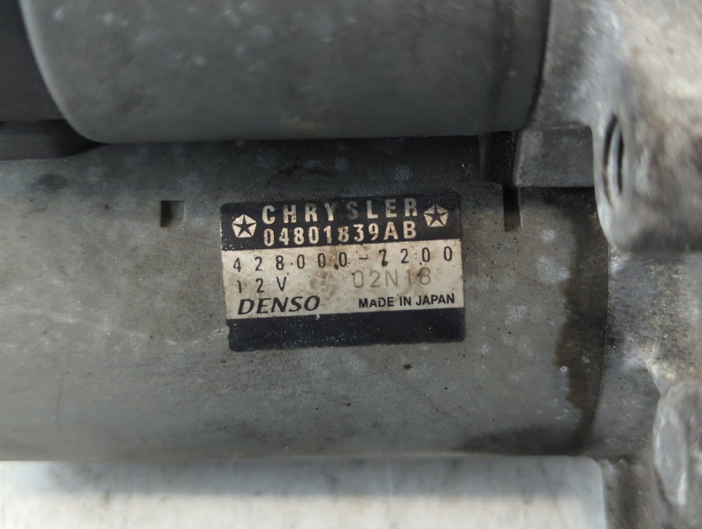 2011-2016 Chrysler Town & Country Car Starter Motor Solenoid OEM P/N:428000-7200 Fits OEM Used Auto Parts - Oemusedautoparts