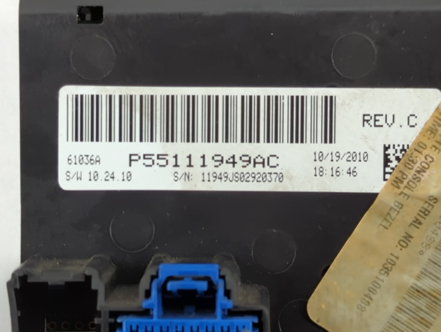 2010-2014 Dodge Avenger Climate Control Module Temperature AC/Heater Replacement P/N:P55111949AC Fits OEM Used Auto Parts - 