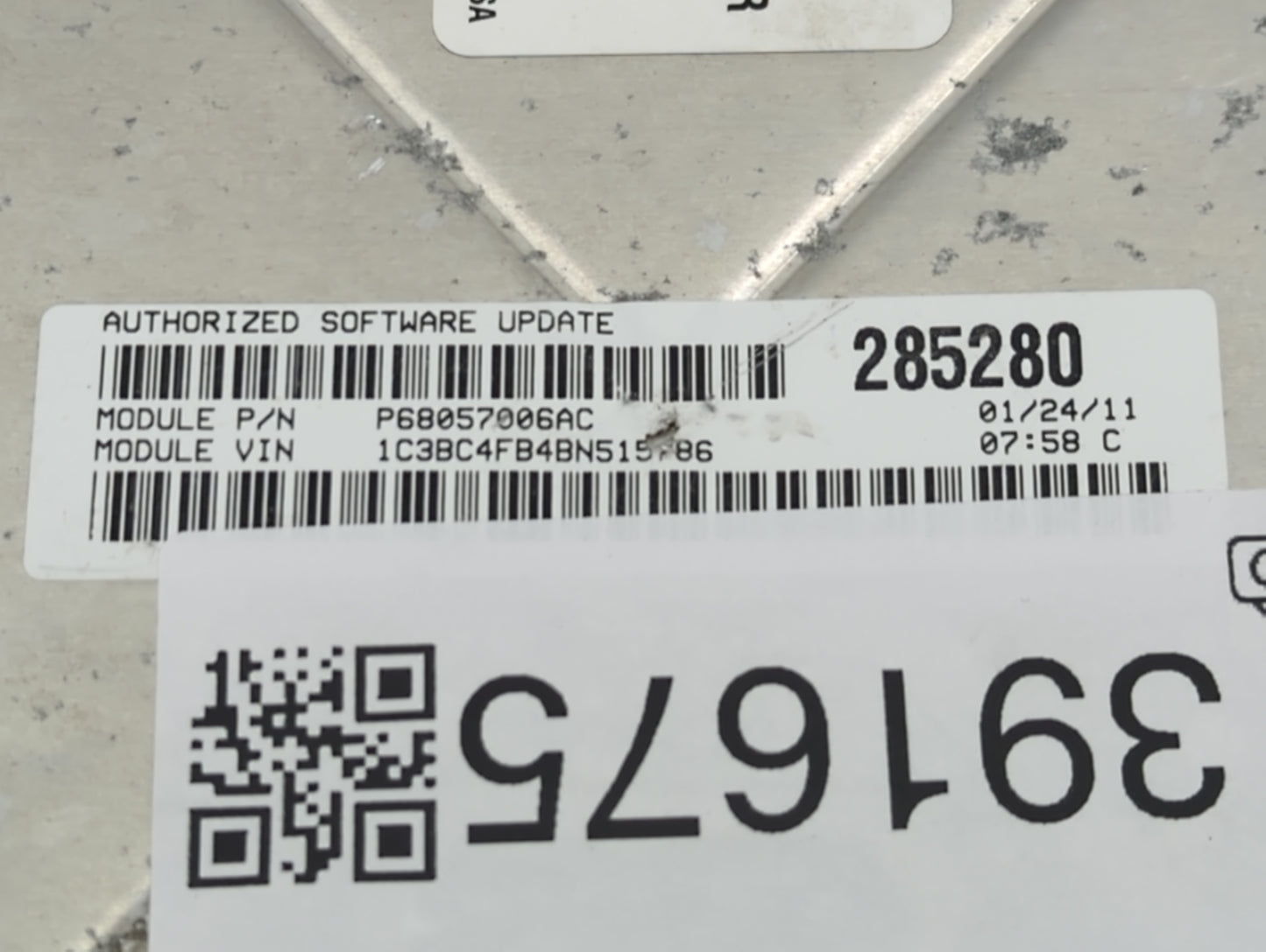 2011 Dodge Avenger PCM Engine Control Computer ECU ECM PCU OEM P/N:2841235801300 P05150627AB Fits OEM Used Auto Parts - Oemu