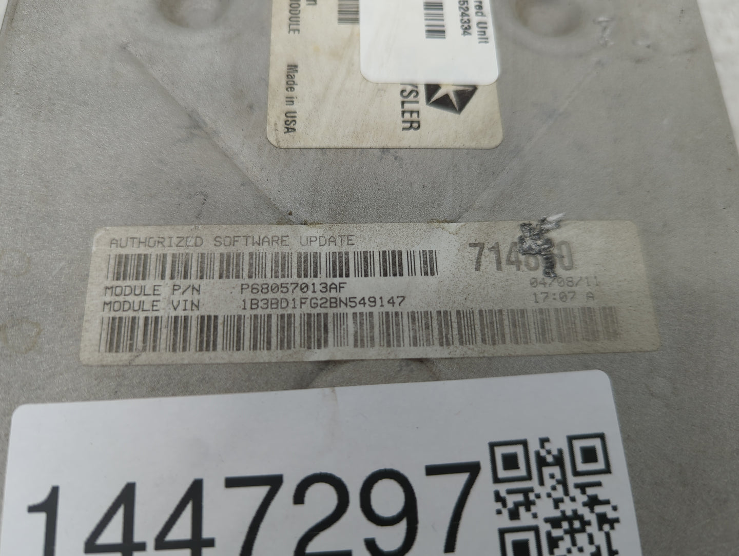 2011 Dodge Avenger PCM Engine Control Computer ECU ECM PCU OEM P/N:P68057013AF 68057013AJ, 2841235902300 Fits OEM Used Auto 