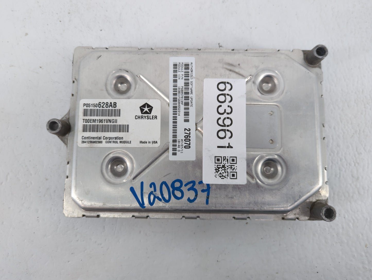 2011 Dodge Avenger PCM Engine Control Computer ECU ECM PCU OEM P/N:P68057013AF P05150628AB Fits OEM Used Auto Parts - Oemuse