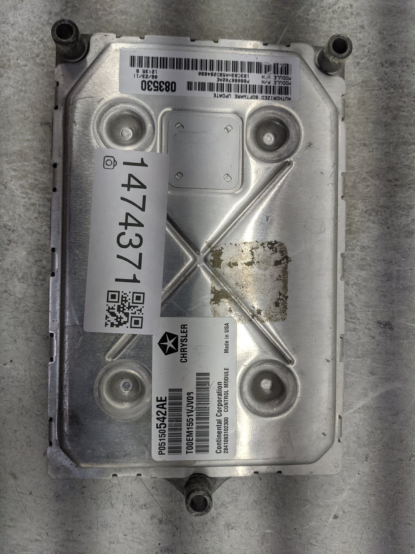 2011-2012 Dodge Caliber PCM Engine Control Computer ECU ECM PCU OEM P/N:P05150542AE T00EM1551VJV03, 05150542AE Fits Fits 201