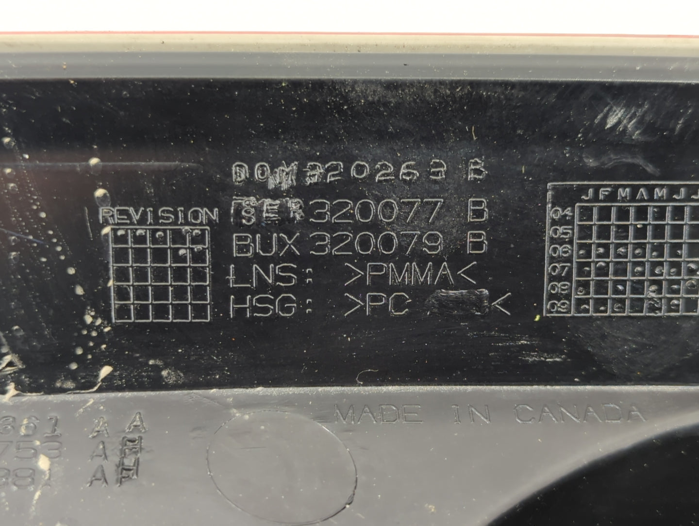 2008-2012 Dodge Caliber Tail Light Assembly Driver Left OEM P/N:5303881 AH 05303753 AH Fits Fits 2008 2009 2010 2011 2012 OE