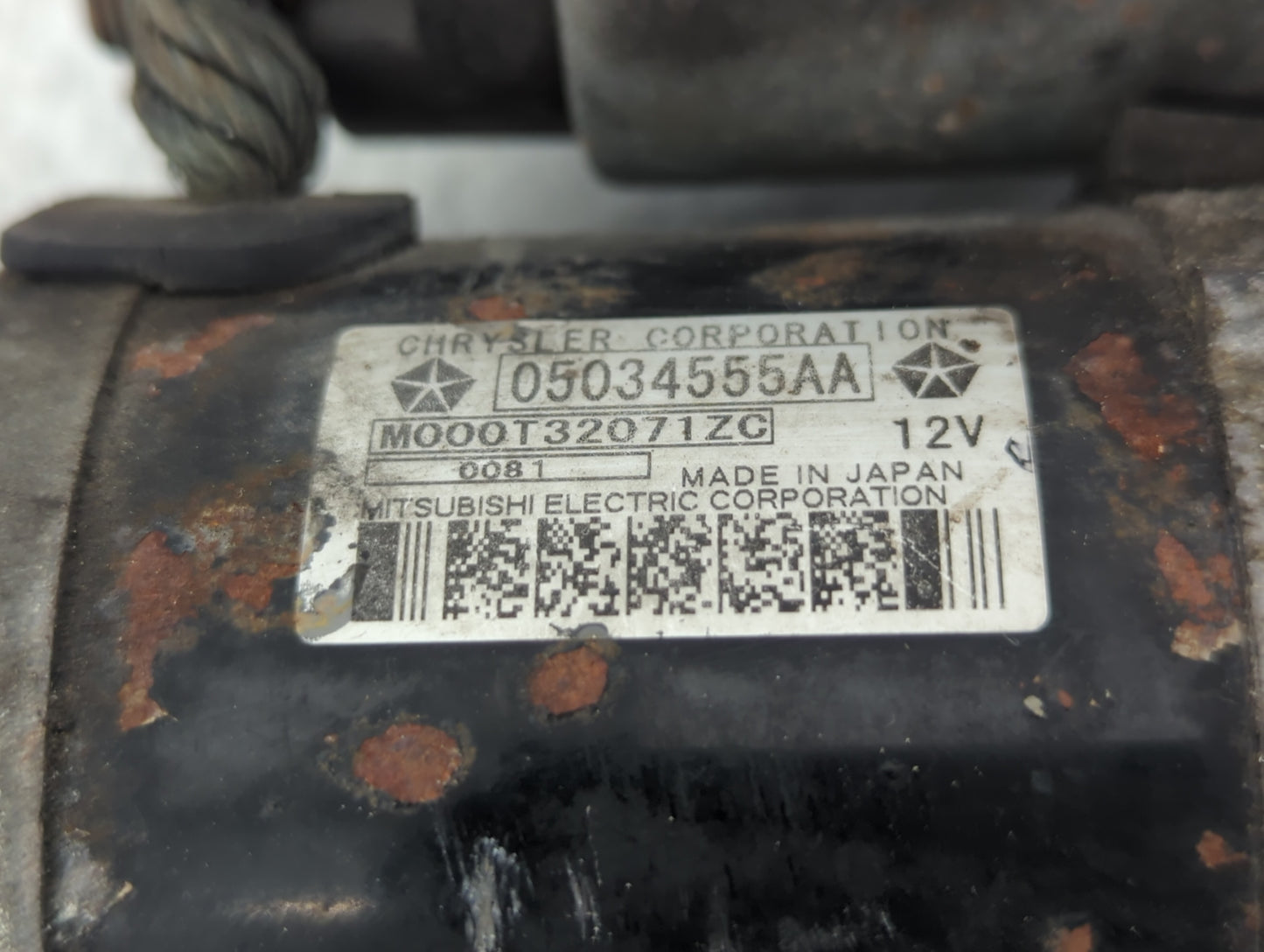 2007-2012 Dodge Caliber Car Starter Motor Solenoid OEM P/N:M000T32071ZC 05034555AA Fits OEM Used Auto Parts - Oemusedautopar
