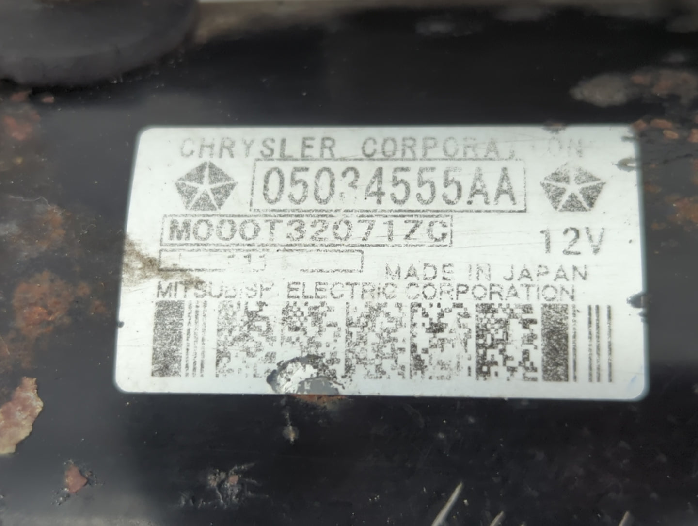 2007-2012 Dodge Caliber Car Starter Motor Solenoid OEM P/N:05034555AA Fits OEM Used Auto Parts - Oemusedautoparts1.com