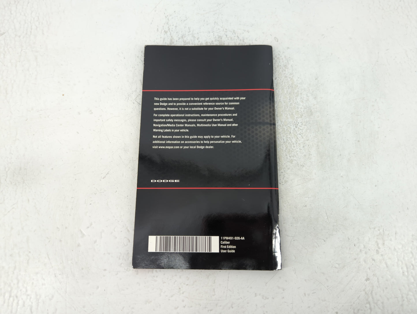 2011 Dodge Caliber Owners Manual Book Guide P/N:11PM491-926-AA OEM Used Auto Parts - Oemusedautoparts1.com