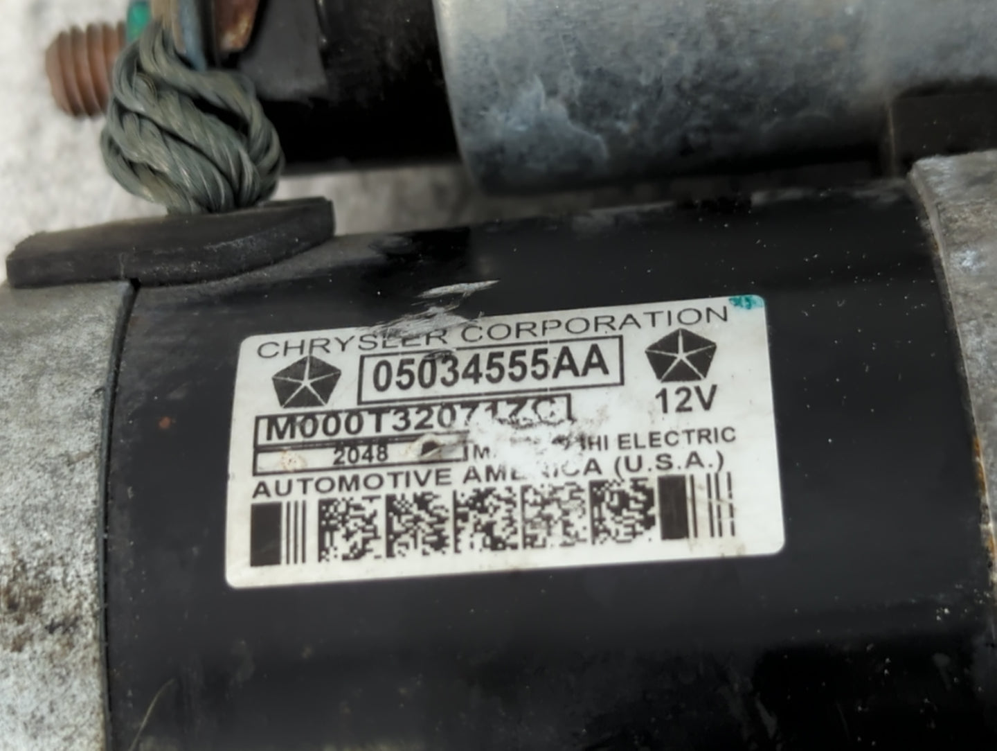 2007-2012 Dodge Caliber Car Starter Motor Solenoid OEM P/N:05034555AA Fits OEM Used Auto Parts - Oemusedautoparts1.com