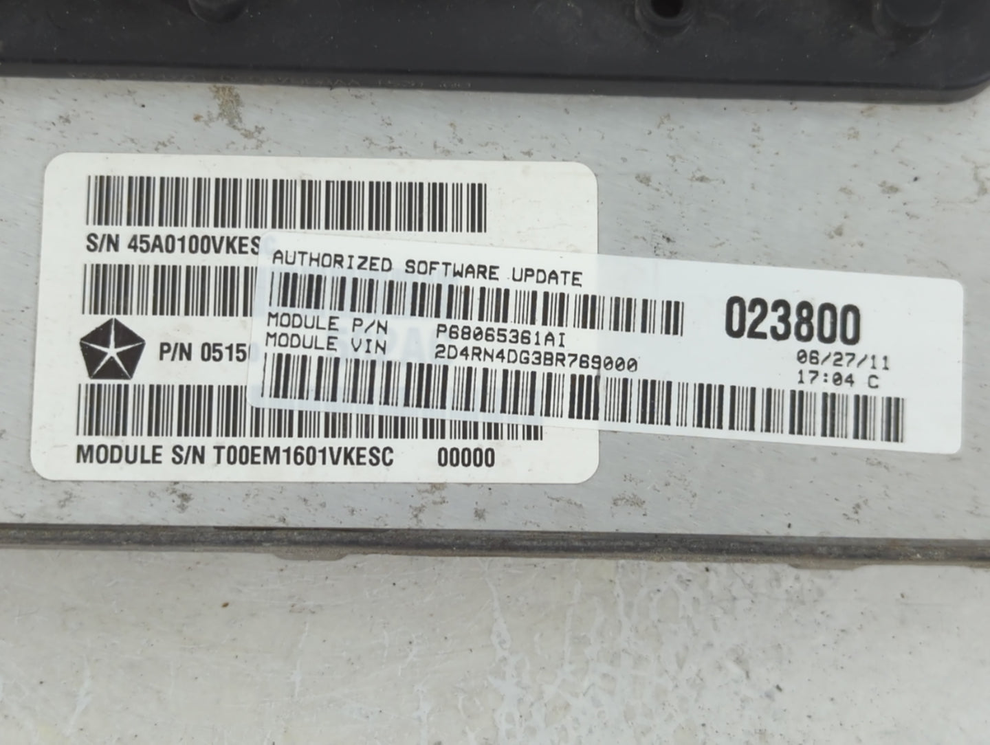 2011 Dodge Caravan PCM Engine Control Computer ECU ECM PCU OEM P/N:P68065361AI Fits OEM Used Auto Parts - Oemusedautoparts1.