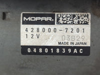 2011 Dodge Caravan Car Starter Motor Solenoid OEM P/N:428000-7201 04801839AC Fits OEM Used Auto Parts - Oemusedautoparts1.co