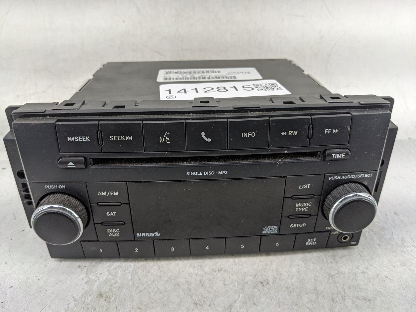 2011 Dodge Caravan Radio AM FM Cd Player Receiver Replacement P/N:05091228AD Fits Fits 2008 2009 2010 OEM Used Auto Parts - 