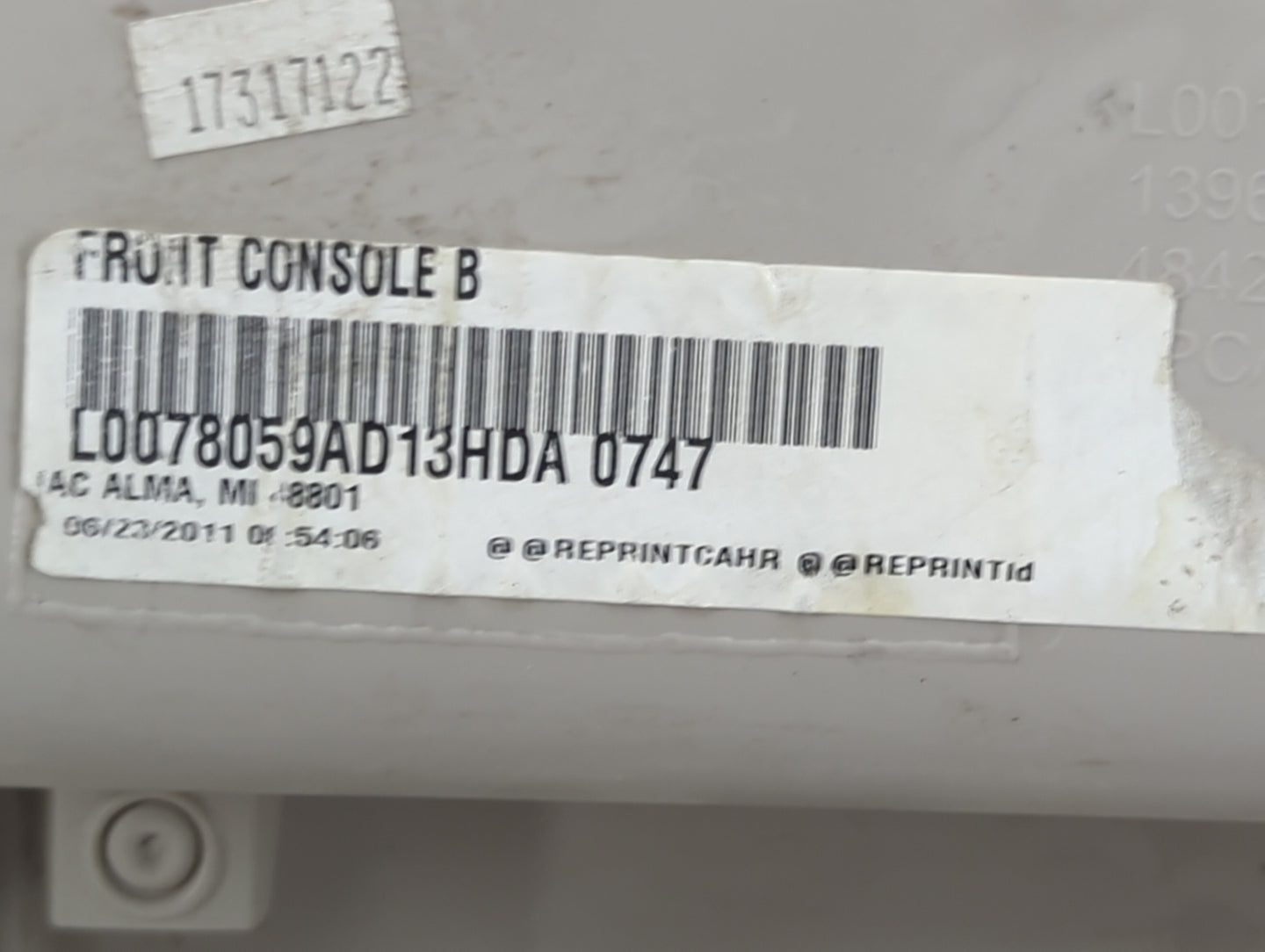 2011 Dodge Caravan Overhead Roof Console - Oemusedautoparts1.com