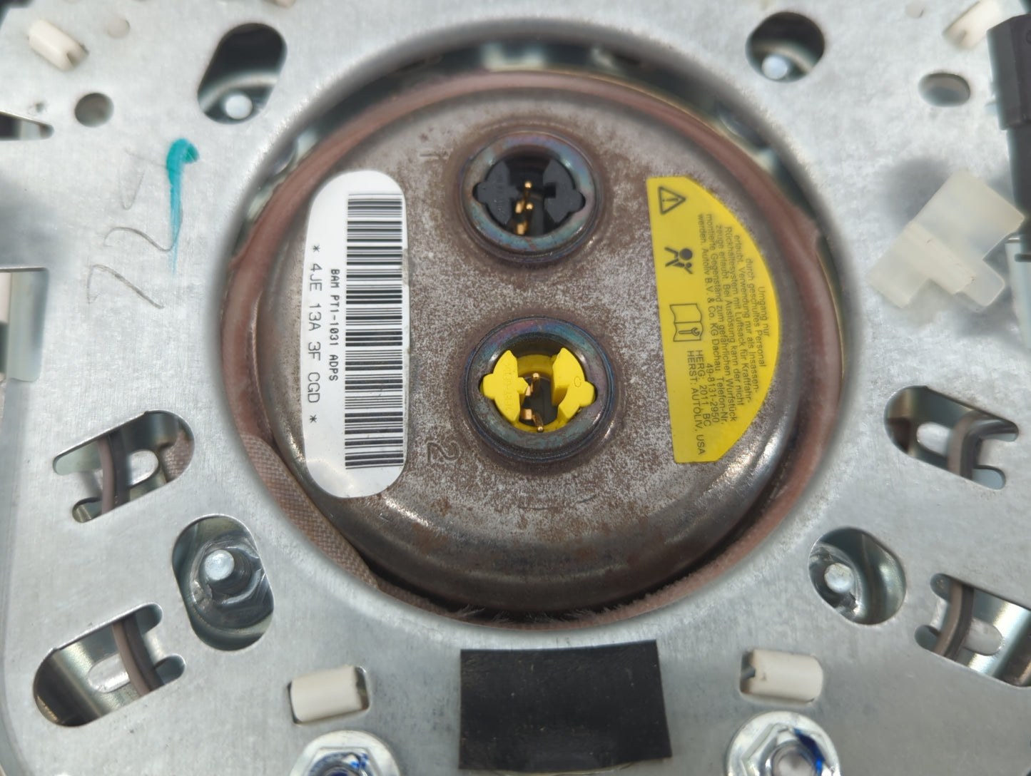 2011 Dodge Caravan Air Bag Driver Left Steering Wheel Mounted P/N:4JE 196 3F P1QK29DX9AF, BAMPT1-1031 Fits Fits 2012 OEM Use