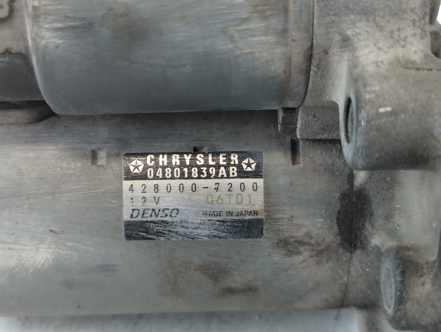 2011 Dodge Caravan Car Starter Motor Solenoid OEM P/N:428000-7200 04001839AB Fits OEM Used Auto Parts - Oemusedautoparts1.co