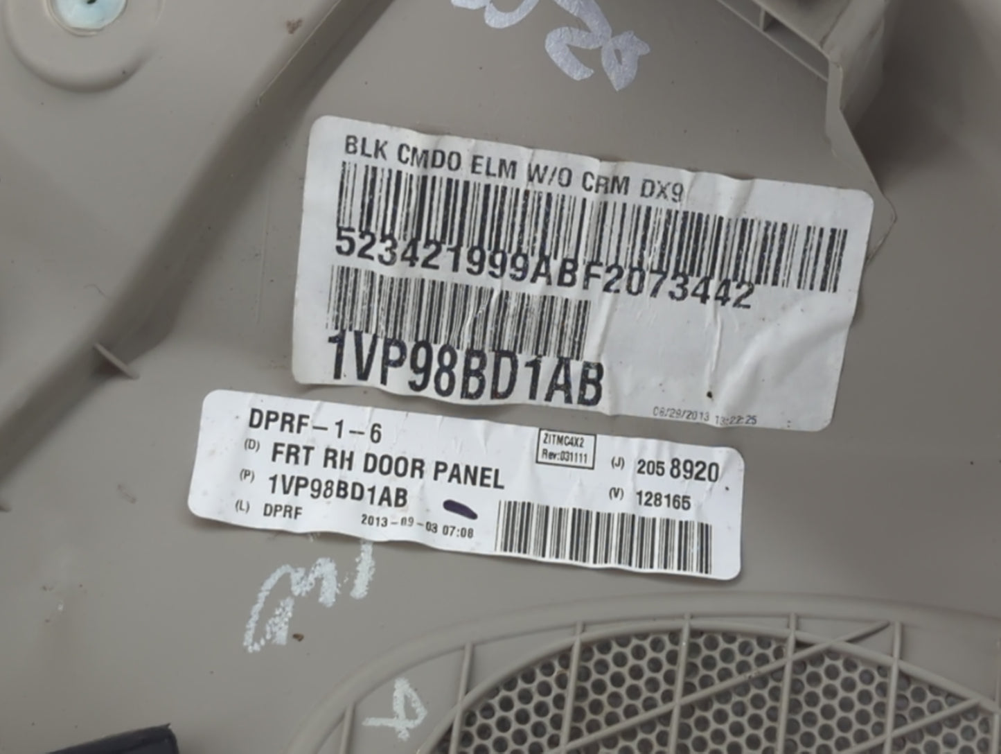 2011 Dodge Caravan Front Right Passenger Interior Door Panel Trim Grey - Oemusedautoparts1.com