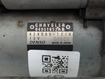 2011-2016 Dodge Challenger Car Starter Motor Solenoid OEM P/N:04801852AB Fits Fits 2011 2012 2013 2014 2015 2016 OEM Used Auto Parts